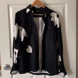 3.1 Philip Lim Black Floral Pocket Shirt